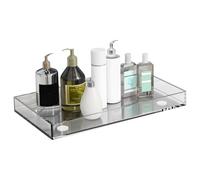 Plateau en acrylique transparent - Plateau de service moderne 35 x 25 cm, organisateur décoratif polyvalent, maquillage, café, thé, petits objets, vanité | Élégant récipient portable pour salon