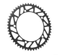 Plateau en aluminium 144BCD - Pignon à vitesse unique pour vélos de piste à pignon fixe - Design creux CNC - Alliage aérospatial anodisé dur - Noir 48T 49T 51T - Transfert de puissance aérodynamique