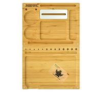 Plateau en Bambou et en Bois Plateau à Cigarettes, Aimant Puissant, Surface Lisse, Accessoires de Gestion, Grand Rouleau Tray