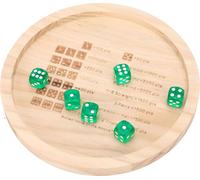 Plateau en bois avec 6 dés Plateau à dés classique portable Jeux de table pour la famille, la salle de classe, la maison et les fêtes