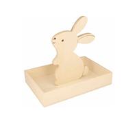 Plateau en bois avec lapin - 25 x 17 x 4,5 cm