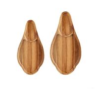 Plateau en bois d'acacia avec poignée intégrée pour servir du fromage, des collations, des fruits et des apéritifs, plateau en bois fait à la main pour table à manger et utilisation en extérieur (S)