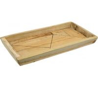Plateau en bois de paulownia avec motif géométrique L45cm H4,5cm - Idéal comme coupe décorative, plateau à plantes ou décoration murale