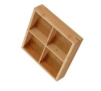 Plateau en Bois divisé, Plateau de Service en Bois à Plusieurs Compartiments, Belle Apparence, Poignée Pratique pour Restaurant Hot Pot (4 compartiments)