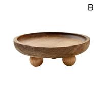 Plateau en Bois élégant et Pratique, Support sur Pied, Assiette multifonctionnelle, for clés, Bijoux, Rangement à Domicile, Aliments, Desserts, Plateaux décoratifs(B)