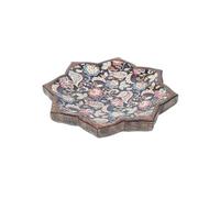 Plateau en bois exotique motif floral