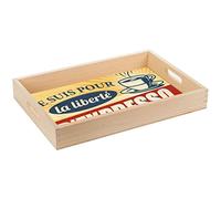 SUD TRADING Plateau déco en bois - Expresso - 35 x 23 cm