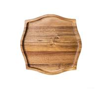 Plateau en bois lisse pour servir une variété d'aliments, desserts, bonbons, soucoupe en bois fabriquée à partir de matériaux durables (L)