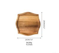 Plateau en bois lisse pour servir une variété d'aliments, desserts, bonbons, soucoupe en bois fabriquée à partir de matériaux durables (S)