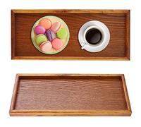 Plateau en bois massif, plateau de service, vaisselle rectangulaire en bois massif pour nourriture, fruits, thé, plat de rangement idéal pour collations, facile à concevoir, largement utilisé dans (20