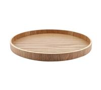Plateau en Bois Naturel Rond Café Snack Food Repas Plateau de Transfert Plateau de Service Polyvalent pour Café Restaurant Hôtel Home Shop 4 Tailles Disponibles(27cm)
