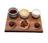 Plateau en bois | Plateau à petit-déjeuner en bois,Planche à découper à trois compartiments style vintage pour boissons non alcoolisées