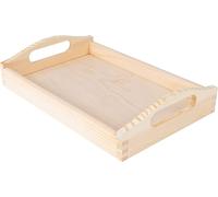 Plateau en Bois Poignées Simple | 30 x 20 x 6,3 cm | Rectangulaire | Creative Deco
