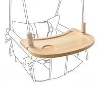 Plateau en Bois pour Balançoire Bébé en Toile Cateam - Accessoire de Chaise Suspendue, Table de Jeu Montessori en Bois Naturel, Design Amovible Sécurisé pour Balançoire d'Intérieur