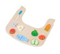 roba Plateau Repas avec Éléments de Jeu - Adapté à la Chaise Haute Sit Up Flex - Inclut 9 Éléments de Jeu - À partir de 6 Mois - Bois Naturel