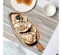 Plateau en bois pour la cuisson et le service, tapis chauffant polyvalent, idéal pour présenter des fruits et des collations, complément parfait à la cuisine ou à la salle à manger (B, 40,5 cm)