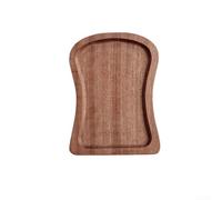 Plateau en bois pour table basse avec tasse ou assiette, soucoupe en bois massif naturel pour décoration intérieure ou extérieure (19 x 14 cm)