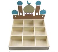 Plateau en bois sculpté avec précision Motif château arabe 24 cm