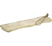 Plateau en bois shabby chic avec cordelette, plateau déco vintage, bois naturel lavé blanc, 60cm