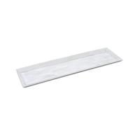 Plateau en bois vintage - Blanc - 50 x 14 cm - Plateau à bougie décoratif rectangulaire - Décoration de table - Plateau à bougies de Noël
