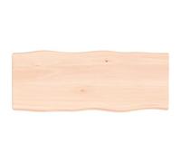 Plateau en chêne massif 40 x 40 x 4 cm - Plateau carré en bois naturel non traité avec bords vivants - Plateau en bois brut rustique