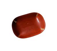 Plateau en Cuir Boîte de Rangement en Cuir véritable, Plateau Vachette Pleine Fleur Fait Main, Porte-clés, d'entrée, for Bijoux(Brown1)