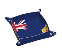 Plateau en cuir imprimé drapeau des îles Turques et Caïques, plateau de bureau, organisateur de bijoux, pour monnaie, clés, téléphone, lunettes