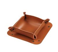 Plateau en cuir Plateau à rouler en PU 200 * 200 mm, petit format, cuir, for accessoires et outils de grinders(Brown)