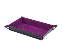 Plateau en cuir Plateau de rangement rectangulaire pliable en cuir PU et velours, idéal for les jeux société, clés, la monnaie autres petits objets(Color 2)