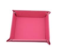 Plateau en cuir Plateau pliable en similicuir, vide-poches, porte-clés, porte-monnaie, boîte de rangement bureau for divers objets, accessoires(Wine red)