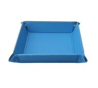 Plateau en cuir Plateau pliable en similicuir, vide-poches, porte-clés, porte-monnaie, boîte de rangement bureau for divers objets, accessoires(Blue)