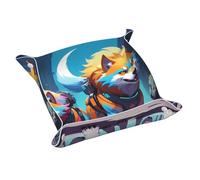 Plateau en cuir WZYWHJ Cyber Wolf Pack Prints Boîte de rangement étanche et anti-rayures 24,9 cm pour ranger portefeuilles, montres et cosmétiques