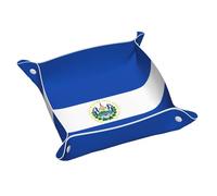 Plateau en cuir WZYWHJ El Salvador Prints Boîte de rangement étanche et anti-rayures 24,9 cm pour ranger portefeuilles, montres et cosmétiques