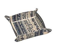 Plateau en cuir WZYWHJ Illustration des peuples africains Boîte de rangement imperméable et anti-rayures 20,1 cm pour ranger portefeuilles, montres et cosmétiques