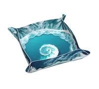 Plateau en cuir WZYWHJ Sea of Love Prints Boîte de rangement imperméable et anti-rayures 24,9 cm pour ranger portefeuilles, montres et cosmétiques