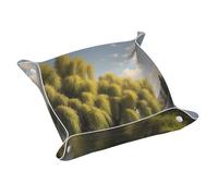 Plateau en cuir WZYWHJ Willow Tree by the lake Printing Boîte de rangement imperméable et anti-rayures 20,1 cm pour ranger portefeuilles, montres et cosmétiques