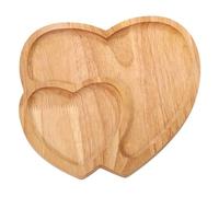 Plateau en forme de coeur, plaque en forme de coeur plaque service en bois Romantic Charcuterie Board 2 compartiment 9.1x8, 7 pouces pour la Saint-Valentin, Board Charcuterie