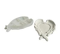 Plateau en forme de cœur en forme d'ailes - Bol à ressort - Récipient de rangement en silicone - Plateau à bougie en plâtre - Décorations, moule en résine époxy cristal - Artisanat fait à la main