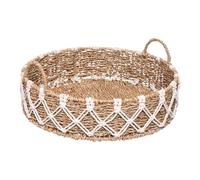 Plateau en Macramé Coton et Roseau Naturel D 38.5 cm - Atmosphera