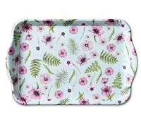 Plateau en mélamine 13 x 21 cm, motif anémones vertes, feuilles de fleurs vertes, plateau à collation Ambiente