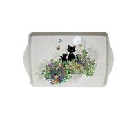 KIUB Grand plateau mélamine avec des chats - motif chat et son chaton au jardin - taille 24 * 38CM (9 * 15 inches)