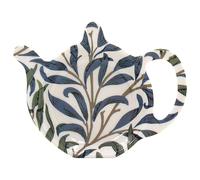 Plateau en mélamine pour Sachet de thé Motif Branche de Saule, Bleu/Vert