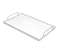 Plateau en métal avec poignée, plateau de rangement et de service polyvalent en acier au carbone, design d'angle pour un drainage facile, idéal pour la cuisine, le salon, le petit-déjeuner, les