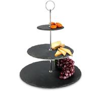 Plateau en pierre noire, 3 niveaux, 31 cm