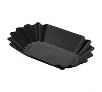 Plateau en plastique pour servir des échantillons, plat résistant à la chaleur et au froid pour grains de café, collations et petits apéritifs dans la cuisine ou la salle à manger (noir)
