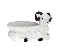 Plateau en résine avec fonction mangeoire pour oiseaux pour le jardin et l'intérieur, fabriqué avec une attention particulière aux détails pour compléter la maison et les espaces extérieurs (mouton
