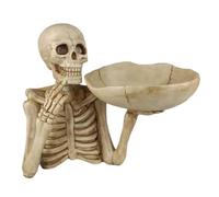 Plateau En Résine Squelette D'Halloween - Bonbonnière Décorative, Contenant À Fruits Pour Fêtes | Décoration De Table Pour Les Fêtes, Bol À Thème Faucheuse Effrayante Avec Rangement Amusant Pour Fourn