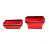 Plateau en silicone à aimant puissant avec design carré pliable pour organiser vis, écrous, rondelles et autres composants métalliques (rouge)