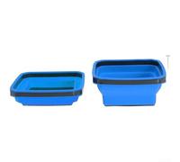 Plateau en silicone à aimant puissant avec design pliable carré pour organiser vis, écrous, rondelles et autres composants métalliques (bleu)