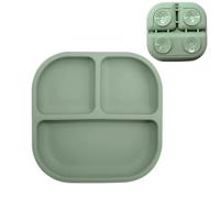 Plateau en silicone à compartiments pour table à manger, cuisine, salon, plat de service polyvalent, récipient alimentaire 18,7 x 18 x 3 cm DZh250 (D, 18.7X18X3CM)